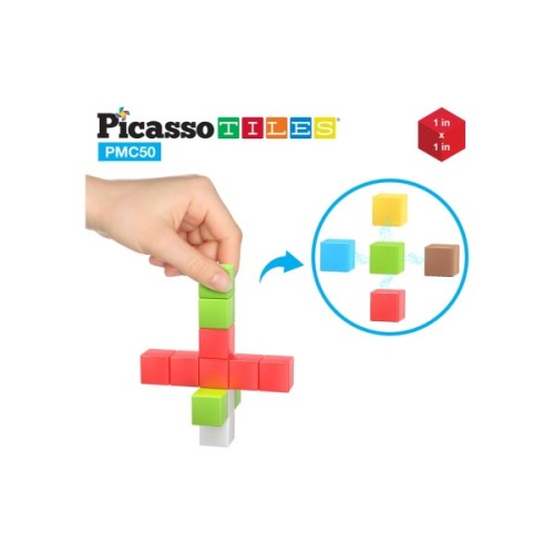 Конструктор Picasso магнітний Tiles Building Cubes 50 деталей (817338023645)