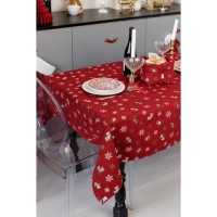 Скатертина Прованс Дзвіночки на червоному 136х136 см (036856)