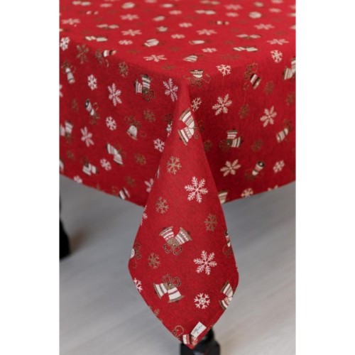 Скатертина Прованс Дзвіночки на червоному 136х136 см (036856)