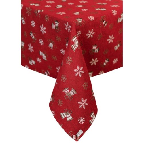 Скатертина Прованс Дзвіночки на червоному 136х136 см (036856)