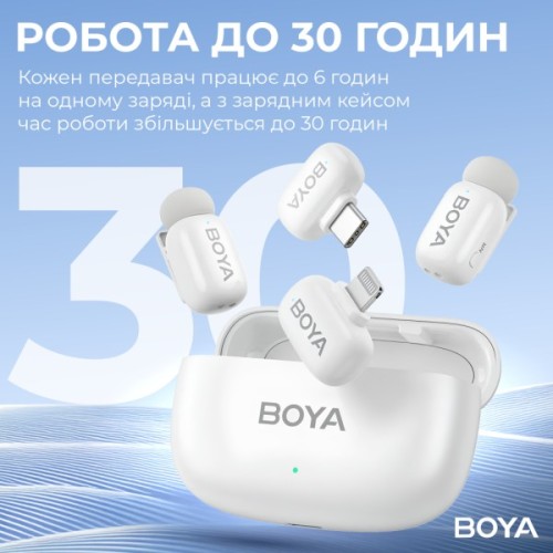 Мікрофон Boya mini-13 Type-C/Lightning White (mini-13)