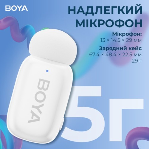 Мікрофон Boya mini-13 Type-C/Lightning White (mini-13)