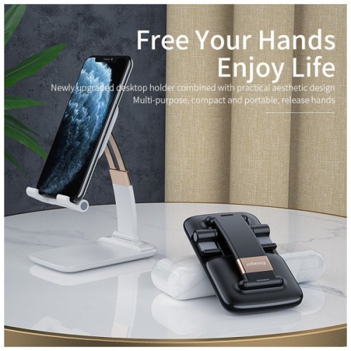 Підставка до планшета та телефона Knight Foldable Desk Mobile Phone Holder Stand (Alloy) White Essager (EZJZM-QS02)