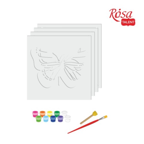 Картина по номерам Rosa Talent 3D Метелик 4 МДФ ґрунтоване, 4 шари, 17х17 см (4823098529033)