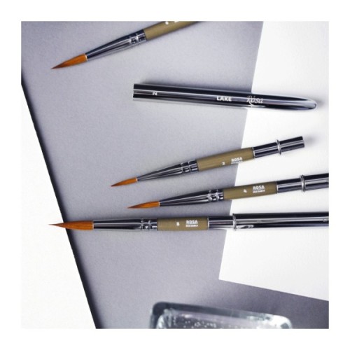 Пензлик для малювання Rosa Мікс соболь/синтетика круглий, TRAVEL BRUSH, LAKE 178, № 4 (4823098516873)