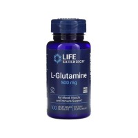 Вітамінно-мінеральний комплекс Life Extension L-глютамін, 500 мг, L-Glutamine, 100 вегетаріанських капсул (LEX-34510)