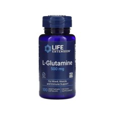 Вітамінно-мінеральний комплекс Life Extension L-глютамін, 500 мг, L-Glutamine, 100 вегетаріанських капсул (LEX-34510)