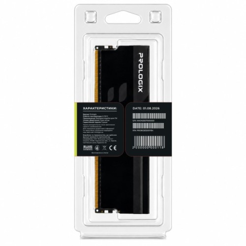 Модуль пам'яті для комп'ютера DDR4 8GB 3200 MHz Onyx Black Prologix (PRO8GB3200YB4)
