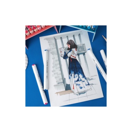 Художній маркер Arrtx Спиртові Alp ASM-02BU 24 кольори Сині відтінки (LC302215)