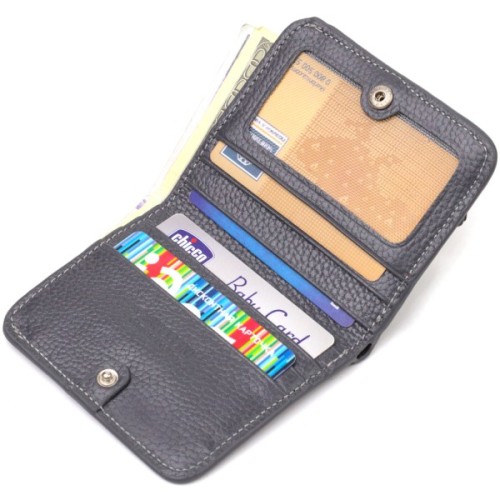 Гаманець Canpellini З натуральної шкіри флотар Сірий (21801)