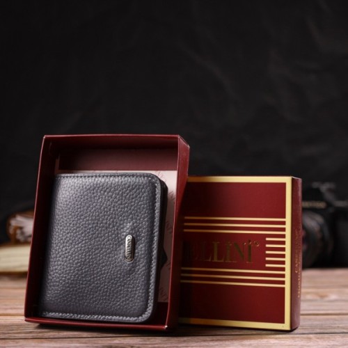 Гаманець Canpellini З натуральної шкіри флотар Сірий (21801)