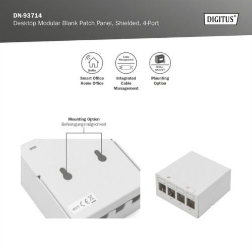 Патч-панель настільна, 4 порти, модульна Digitus (DN-93714)