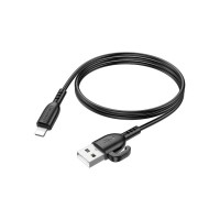 Дата кабель USB 2.0 AM to Lightning 1.0m 2.4A PVC BX91 black BOROFONE (6974443389883)