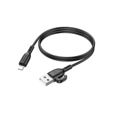 Дата кабель USB 2.0 AM to Lightning 1.0m 2.4A PVC BX91 black BOROFONE (6974443389883)
