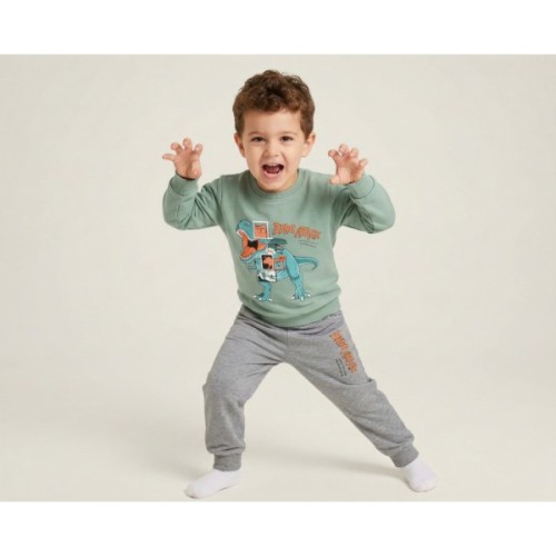 Спортивний костюм дитячий Breeze з динозавром (22167-116B-mint)