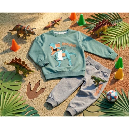 Спортивний костюм дитячий Breeze з динозавром (22167-116B-mint)