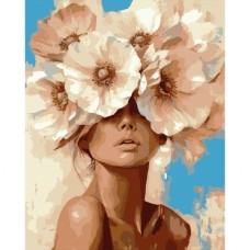 Картина по номерам Santi Дівчина та ніжна квітка 40х50 см (955759)