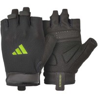 Рукавички для фітнесу Adidas Essential Training Gloves ADGB-15000GN чорний, зелений XS (885652027731)