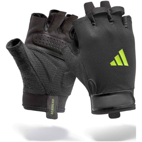 Рукавички для фітнесу Adidas Essential Training Gloves ADGB-15000GN чорний, зелений XS (885652027731)