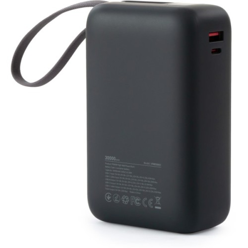 Батарея універсальна Vinga 30000 mAh 65W Display Cable (VPBB3065C)