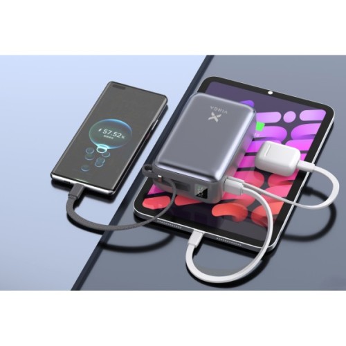 Батарея універсальна Vinga 30000 mAh 65W Display Cable (VPBB3065C)