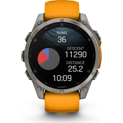 Смарт-годинник Garmin fenix 8 47mm, AMOLED, Saph, Ti/Bare/Grpht, SparkOrg/GrphtBd, (010-02904-11)