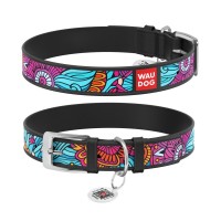 Нашийник для тварин WAUDOG Нашийник для собак шкіряний WAUDOG Design з QR паспортом, малю (37831)