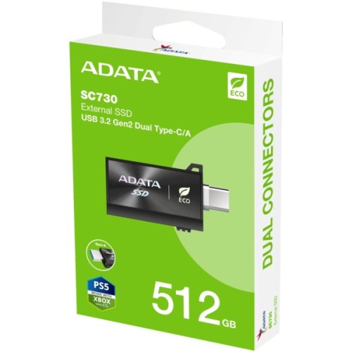 Накопичувач SSD USB 3.2 512GB SC730 ADATA (SC730-512G-CACTI)