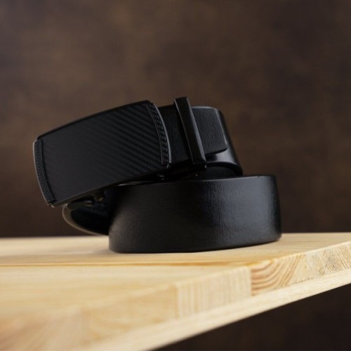 Ремінь Vintage З пряжкою дрібний ромб Чорний (20285)