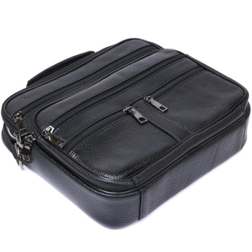 Сумка Vintage Шкіряна чоловіча Чорна (20669)