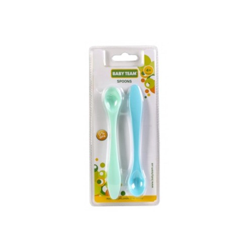 Набір дитячого посуду Baby Team ложечок 2 шт (6101_голубой_і_бірюзовий)