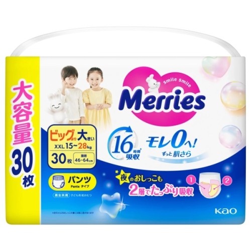 Підгузки Merries Розмір XXL (15-28 кг) 30 шт (4901301442970)