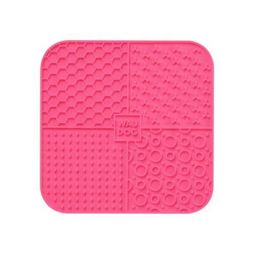 Універсальний посуд для тварин WAUDOG Silicone Килимок для злизування 19х19х1 см рожевий (23527)