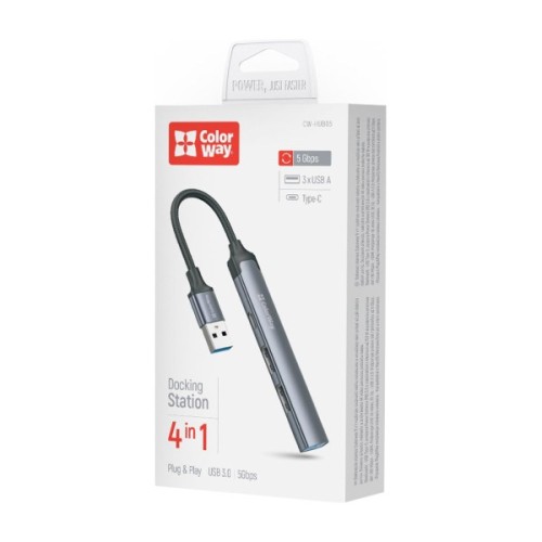 Концентратор ColorWay USB-A 4-в-1 USB2.0х3/USB3.0 (CW-HUB05)