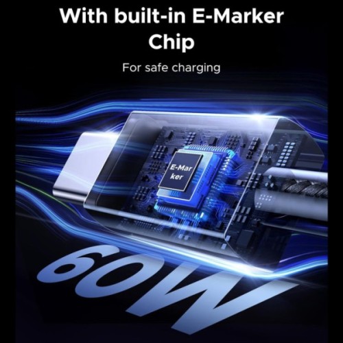 Дата кабель USB-C to USB-C 2.0m PD60W 3A braided L524 gray Ugreen (55775)