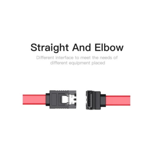 Кабель для передачі даних SATA 3.0 7pin F/F 0.5m L Red Vention (KDDRD)