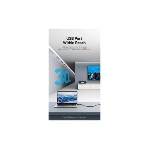 Дата кабель USB 2.0 AM/AF 10.0m Active black Vention (CBKBL)