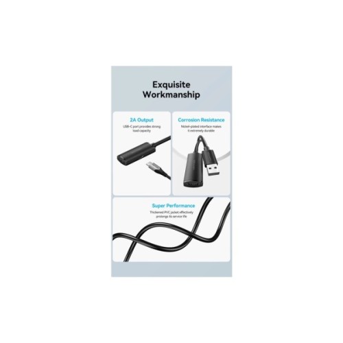 Дата кабель USB 2.0 AM/AF 10.0m Active black Vention (CBKBL)