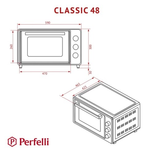 Електропіч Perfelli CLASSIC 48 BLACK