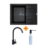 Мийка кухонна Adamant Anila чорний + змішувач та дозатор (182496900303)
