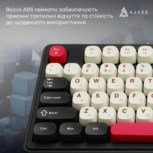 Клавіатура Ajazz AF98 Plus Wireless/Bluetooth/USB UA Black/White/Red (AF98-PLUS-BSR)