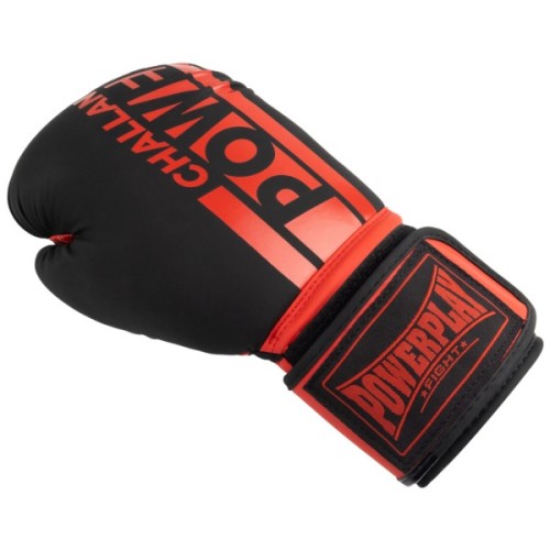 Боксерські рукавички PowerPlay 3086 Matt Challenger Чорно-Червоні 14 унцій (PP_3086_14oz_Bl/Red)