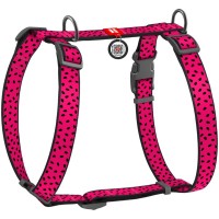 Шлея для собак WAUDOG Nylon з QR паспортом анатомічна H-подібна "Кавун" S (5613)