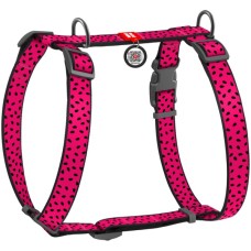 Шлея для собак WAUDOG Nylon з QR паспортом анатомічна H-подібна "Кавун" S (5613)