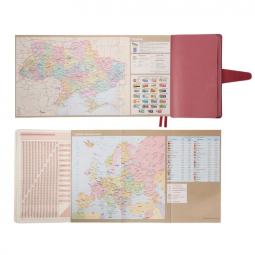 Тижневик Leo planner датований 2026 "Alpha", м‘який, бордовий, 352 сторінки (252630)