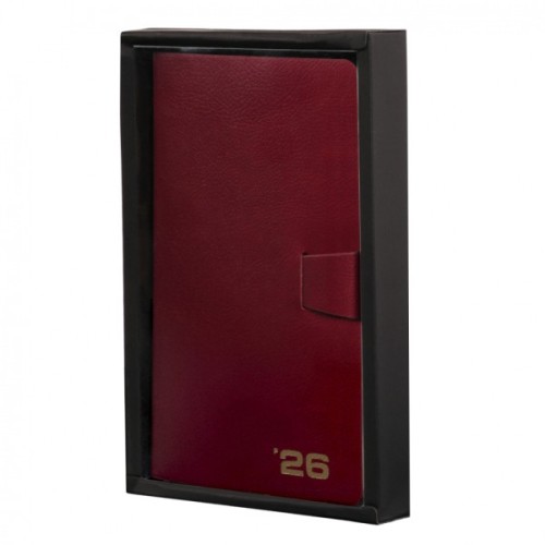 Тижневик Leo planner датований 2026 "Alpha", м‘який, бордовий, 352 сторінки (252630)