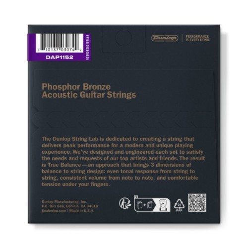 Струни для гітари Jim Dunlop Phosphor Bronze Acoustic Guitar Strings (11-52) (DAP1152)