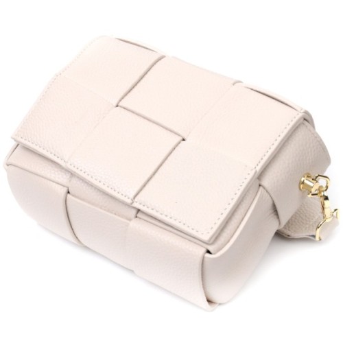 Сумка Vintage Вечірня Жіноча з переплетами з натуральної шкіри Біла (22311)