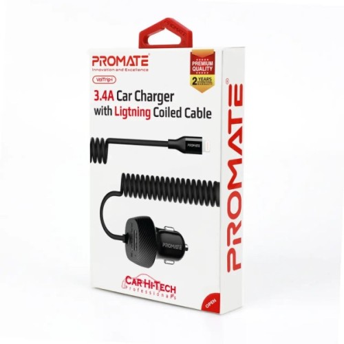 Зарядний пристрій Promate 17W USB + Lightning (voltrip-i.black)
