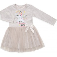 Плаття дитяче POP FASHION з фатиновою спідницею з єдинорогом (6738-98G-beige)